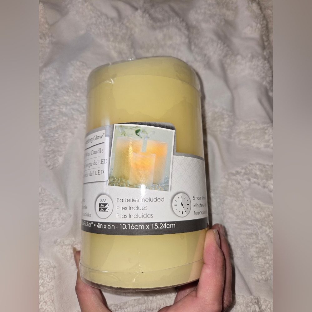 NWOT Gerson Everlasting Glow Flameless LED Candle Off White Vanilla Scented - Picture 5 of 11